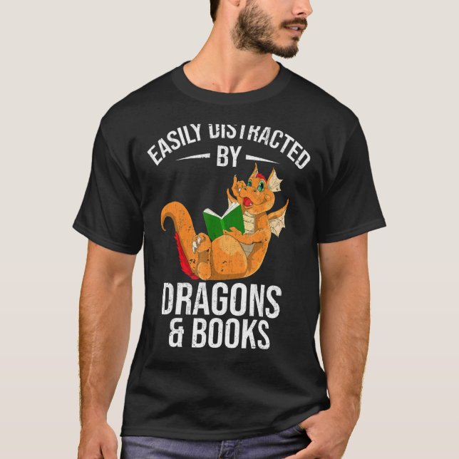 Leicht abgelenkt von Drachen und Büchern, die Boo  T-Shirt (Vorderseite)