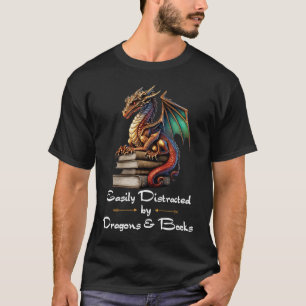 Leicht abgelenkt von Drachen und Büchern Nerd 1 T-Shirt