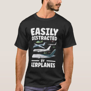 Leicht abgelenkt von Flugzeugen Pilotin Fluginstru T-Shirt