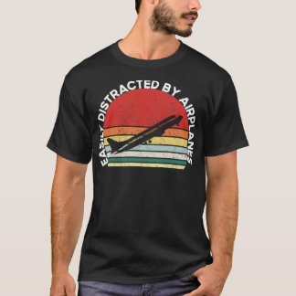 Leicht abgelenkt von Flugzeugen Vintag rückwärts T-Shirt