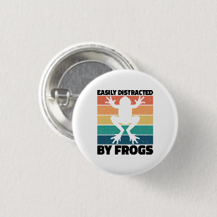 Leicht abgelenkt von Fröschen Liebhaber Cooler Fro Button