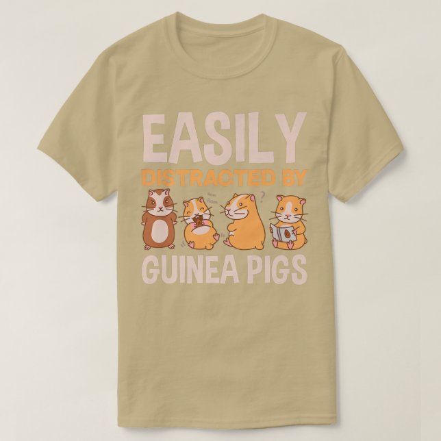 Leicht abgelenkt von Guinea Schweinen Funny Guinea T-Shirt (Design vorne)