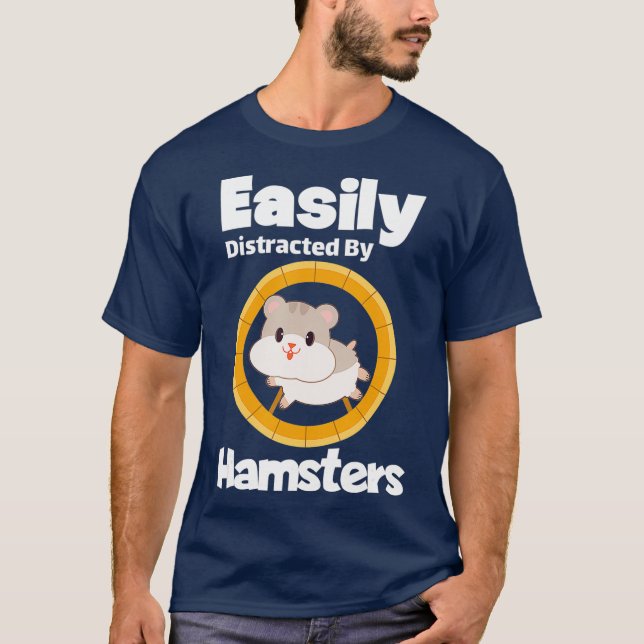 Leicht abgelenkt von Hamstern Geschenk Hamster T-Shirt (Vorderseite)
