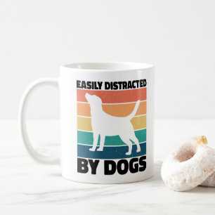 Leicht abgelenkt von Hunden Hund Geburtstag Memes  Kaffeetasse