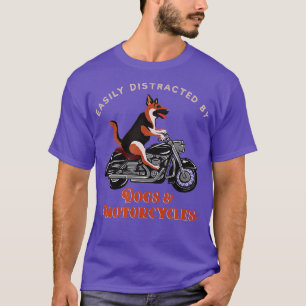 Leicht abgelenkt von Hunden Motorrad Motorrad T-Shirt