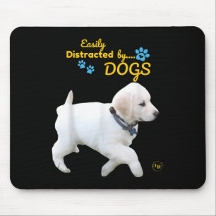 Leicht abgelenkt von Hunden Spaß fröhlich - Männer Mousepad
