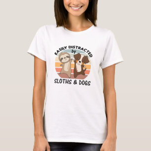 Leicht abgelenkt von Hunden und Hunden Faultier T-Shirt