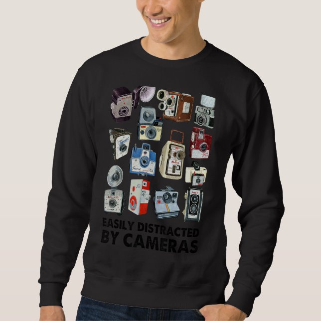 Leicht abgelenkt von Kameras Fotografie Fotogra Sweatshirt (Vorderseite)