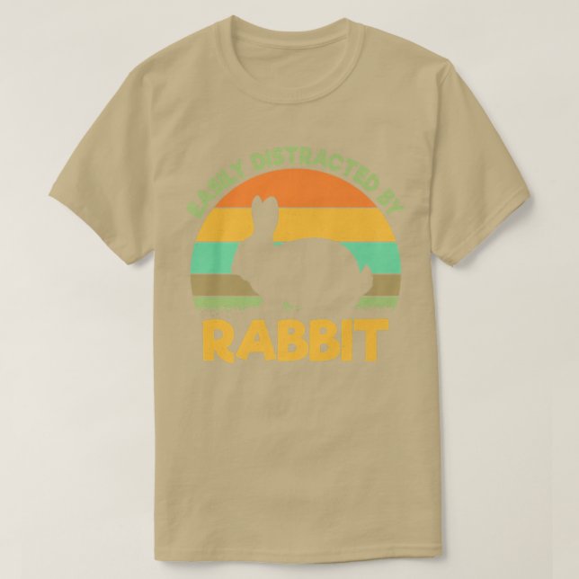 Leicht abgelenkt von Kaninchen Kaninchen Bauer Kan T-Shirt (Design vorne)