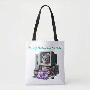Leicht abgelenkt von Katzen - Funny Cat Tote Bag