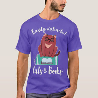 Leicht abgelenkt von Katzen und Büchern für Buch o T-Shirt