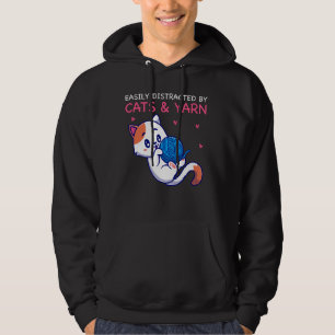 Leicht abgelenkt von Katzen und Garnknette Hoodie