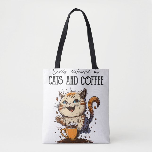 Leicht abgelenkt von Katzen und Kaffeekatzen Liebh (Vorderseite)