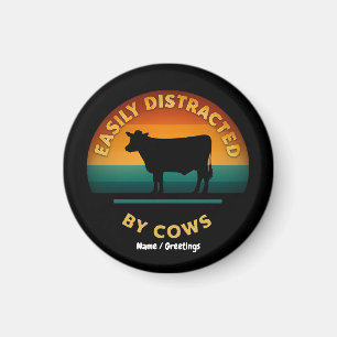 Leicht abgelenkt von Kühen Funny Farm Geschenk Lov Magnet