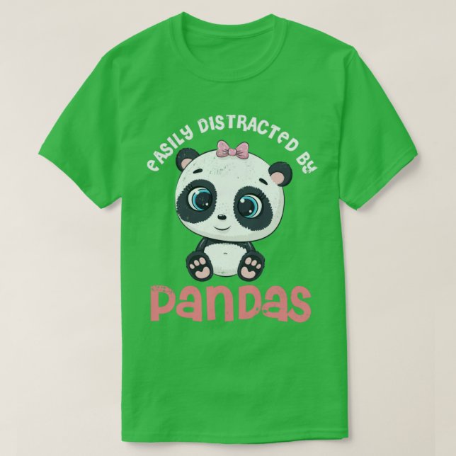 Leicht abgelenkt von Pandas Niedlich Panda T-Shirt (Design vorne)