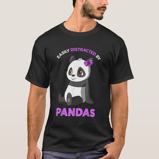 Leicht abgelenkt von Pandas Panda T-Shirt (Vorderseite)