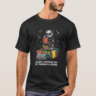 Leicht abgelenkt von Pandas und Bücher lesen T-Shirt