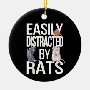 Leicht abgelenkt von Rats Rat Mama Rat Vater Funny Keramik Ornament