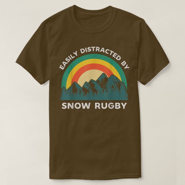 Leicht abgelenkt von Schneeräumchen Wintersport T-Shirt (Design vorne)