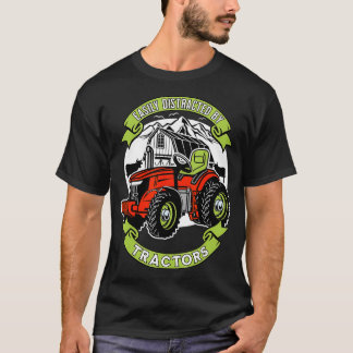 Leicht abgelenkt von Traktoren Funny Farm T-Shirt