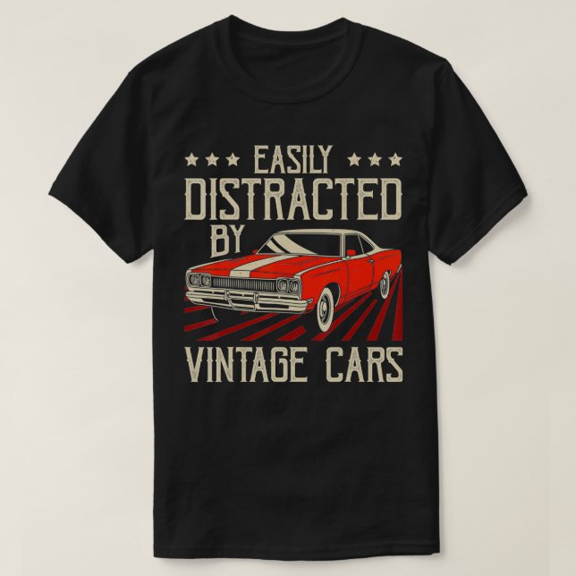 Leicht abgelenkt von Vintagem, sonniger klassische T-Shirt (Design vorne)