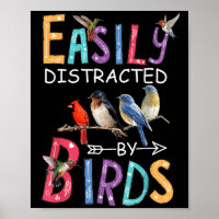 Leicht abgelenkt von Vögeln Funny Bird