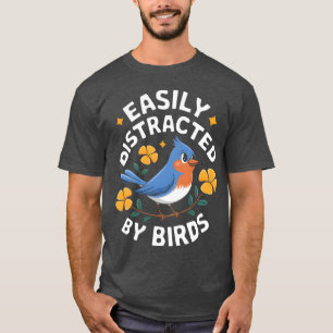 Leicht abgelenkt von Vögeln Retro lustig T-Shirt