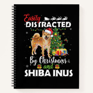 Leicht abgelenkt von Weihnachten shiba inu Hundesc Notizbuch