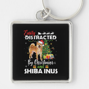 Leicht abgelenkt von Weihnachten shiba inu Hundesc Schlüsselanhänger