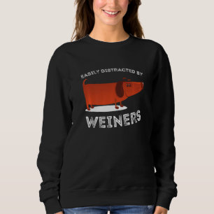 Leicht abgelenkt von Weiners Weiner Dog Würstchen Sweatshirt