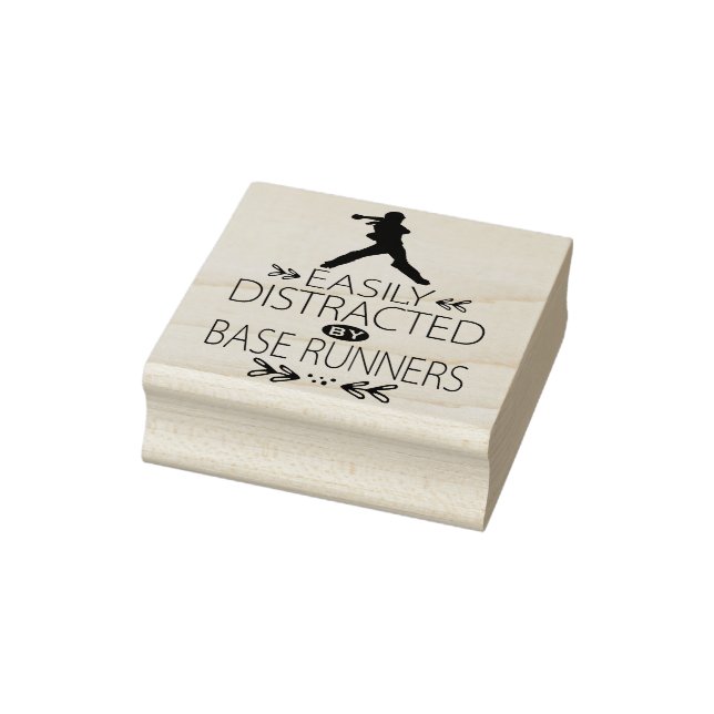Leicht ablenkbar durch Base Runners / Softball Gummistempel (Stempel)