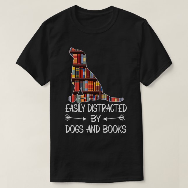 leicht ablenkbar durch Hunde und Bücher Trimix T-Shirt (Design vorne)