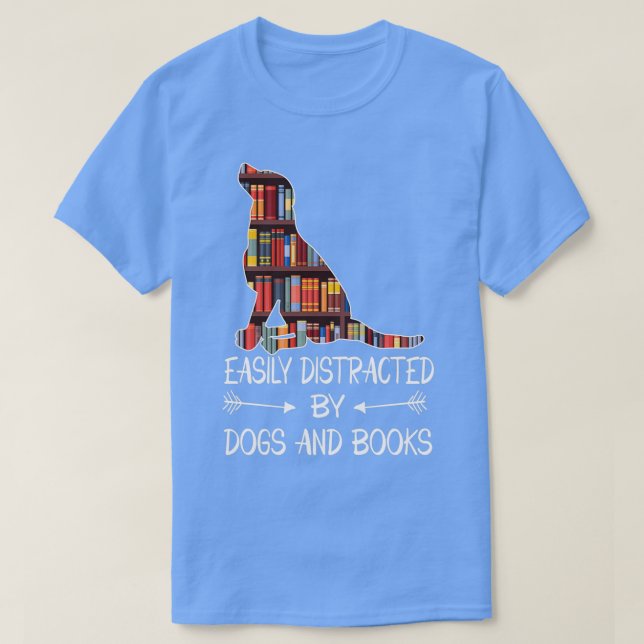 leicht ablenkbar durch Hunde und Bücher Trimix T-Shirt (Design vorne)