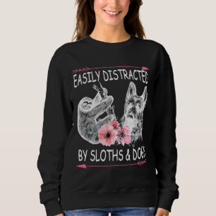 Leicht ablenkbare Hunde Blume Sweatshirt