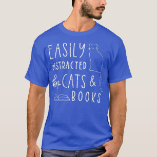 leicht ablenkbare Katzen- und Buchliebhaber T-Shirt