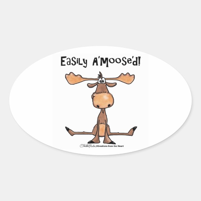 Leicht A'moose'd Ovaler Aufkleber (Vorderseite)