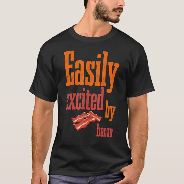 Leicht begeistert von Bacon Barbecue Grillen Pork  T-Shirt (Vorderseite)
