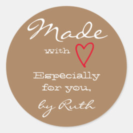 Leicht braun Einfach Minimalistisch gemacht mit Li Runder Aufkleber