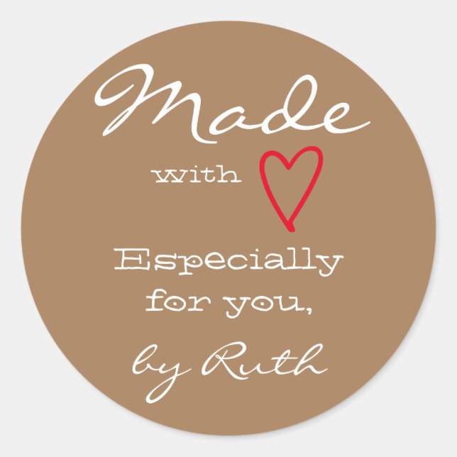 Leicht braun Einfach Minimalistisch gemacht mit Li Runder Aufkleber (Vorderseite)