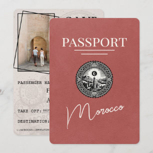 Leicht Burgund Marokko Reisepass Save The Date
