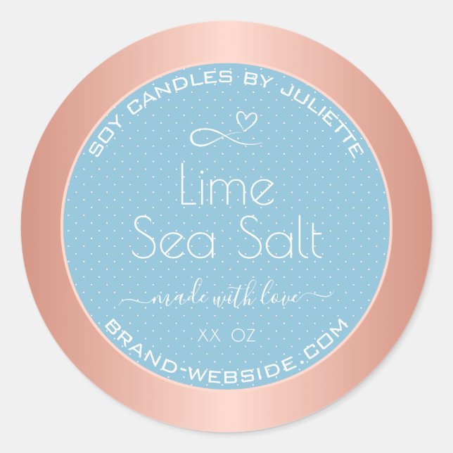 Leicht Coole Rose Gold Effekt Meersalz Etiketten Runder Aufkleber (Vorderseite)