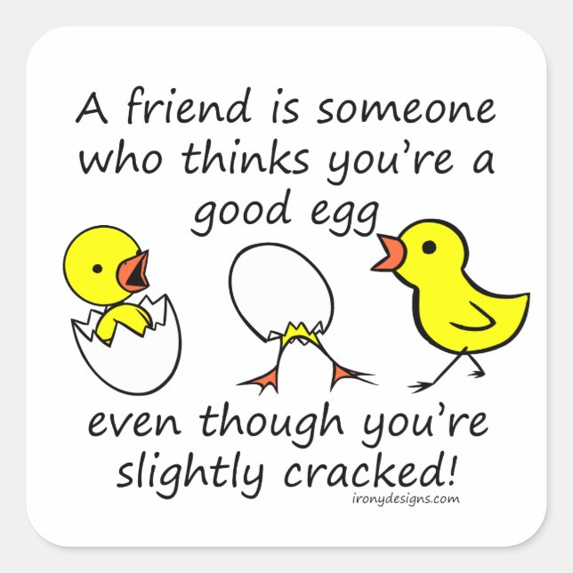 Leicht Cracked Funny Funny Beauty Quadratischer Aufkleber (Vorderseite)