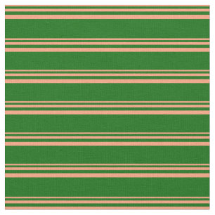 Leicht Lachs und dunkelgrüne Streifen Stoff