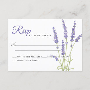 Leicht Lila Lavendel-Blume Hochzeit RSVP Karte