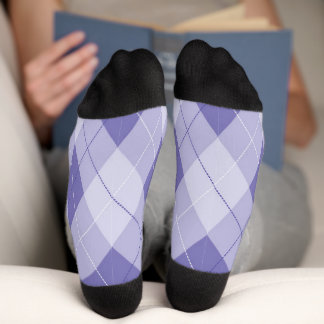 Leicht Lila Lilac Preppy Raute Muster Socken