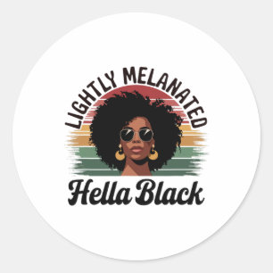 Leicht melanisierte voll schwarze stolze Afro-Köni Runder Aufkleber