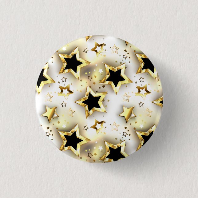 Leicht nahtlos mit goldenen Sternen Button (Vorderseite)