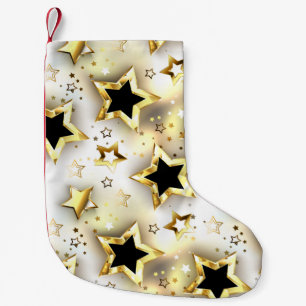 Leicht nahtlos mit goldenen Sternen Kleiner Weihnachtsstrumpf