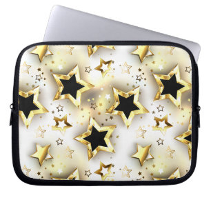 Leicht nahtlos mit goldenen Sternen Laptopschutzhülle