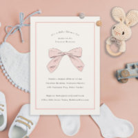 Leicht rosa Kariert Bow Elegante Girl Baby Dusche